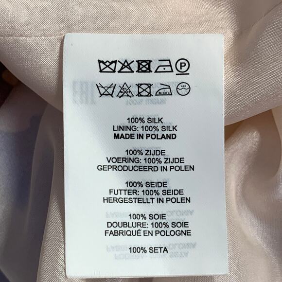 DRIES VAN NOTEN Size 10 Blue Mauve Silk Swirl Asymmetrical Midi Scarf Skirt - Picture 6 of 6